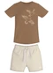 Trick Nick - Conjunto Infantil Camiseta com Bermuda Marrom - variação: Marrom