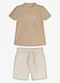 Trick Nick - Conjunto Infantil Camiseta com Bermuda Marrom - variação: Marrom