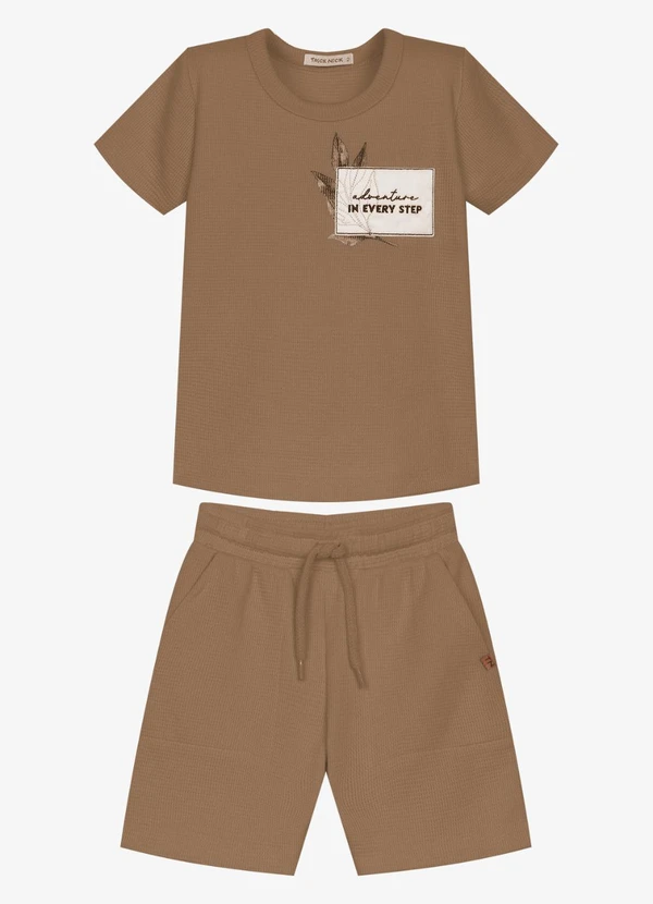 Trick Nick - Conjunto Infantil Camiseta com Bermuda Marrom