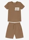 Trick Nick - Conjunto Infantil Camiseta com Bermuda Bege - variação: Marrom