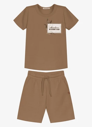 Trick Nick - Conjunto Infantil Camiseta com Bermuda Marrom - TRICK NICK