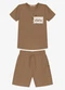 Trick Nick - Conjunto Infantil Camiseta com Bermuda Verde - variação: Marrom