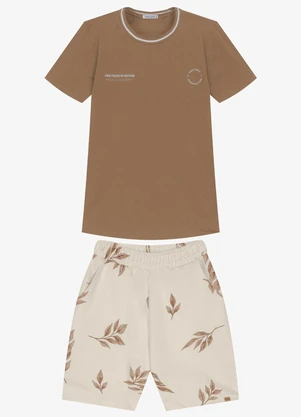 Trick Nick - Conjunto Infantil Camiseta com Bermuda Marrom - TRICK NICK