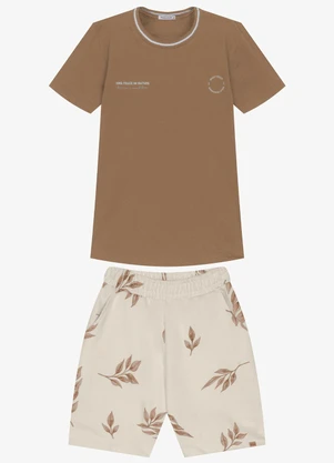 Trick Nick - Conjunto Infantil Camiseta com Bermuda Marrom - TRICK NICK