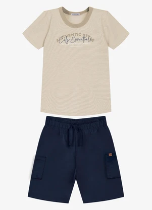 Trick Nick - Conjunto Infantil Camiseta com Bermuda Marrom - TRICK NICK