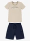 Trick Nick - Conjunto Infantil Camiseta com Bermuda Marrom - variação: Marrom