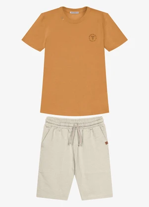 Trick Nick - Conjunto Infantil Camiseta com Bermuda Marrom - TRICK NICK