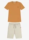 Trick Nick - Conjunto Infantil Camiseta com Bermuda Marrom - variação: Marrom