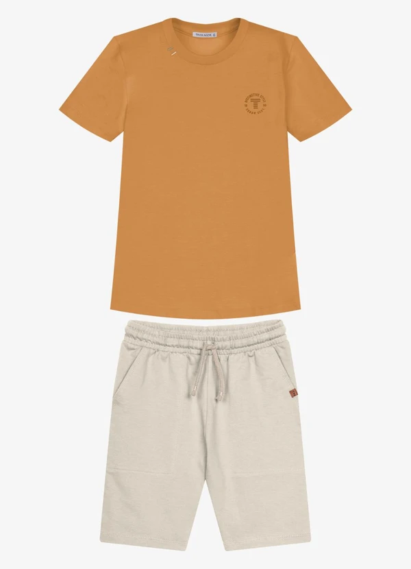 Trick Nick - Conjunto Infantil Camiseta com Bermuda Marrom