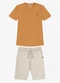 Trick Nick - Conjunto Infantil Camiseta com Bermuda Bege - variação: Marrom