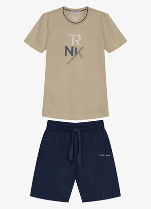 Trick Nick - Conjunto Infantil Camiseta com Bermuda Marrom - TRICK NICK