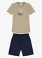 Trick Nick - Conjunto Infantil Camiseta com Bermuda Marrom - variação: Marrom