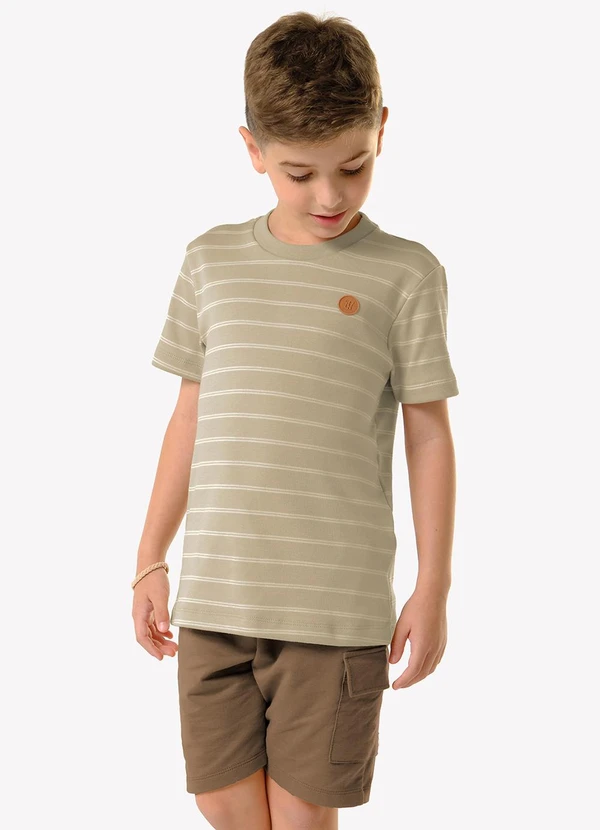 Trick Nick - Conjunto Infantil Camiseta com Bermuda Marrom