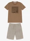 Trick Nick - Conjunto Infantil Camiseta com Bermuda Marrom - variação: Marrom