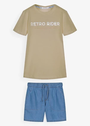 Trick Nick - Conjunto Infantil Camiseta com Bermuda Marrom - TRICK NICK