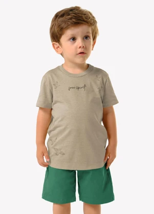 Trick Nick - Conjunto Infantil Camiseta com Bermuda Marrom - TRICK NICK