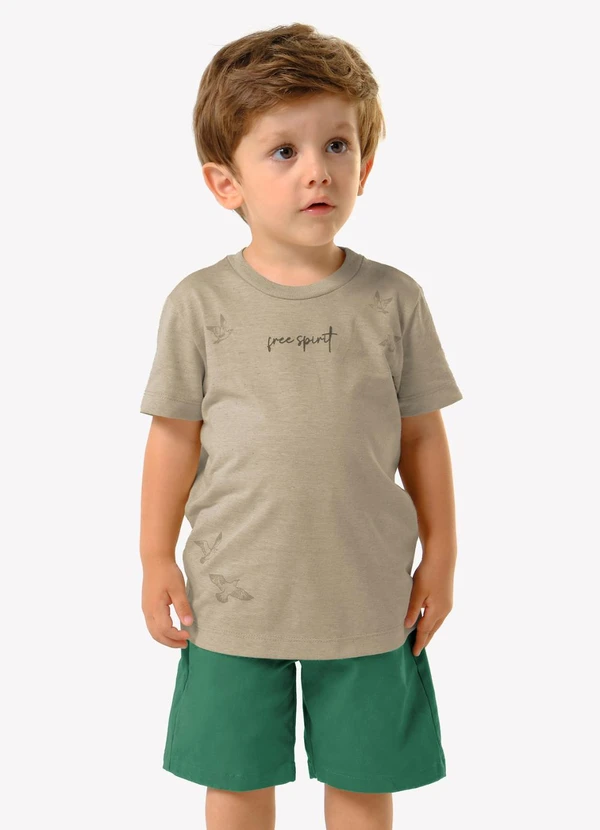 Trick Nick - Conjunto Infantil Camiseta com Bermuda Marrom