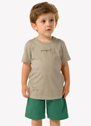 Trick Nick - Conjunto Infantil Camiseta com Bermuda Marrom - TRICK NICK