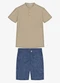 Trick Nick - Conjunto Infantil Camiseta com Bermuda Bege - variação: Marrom