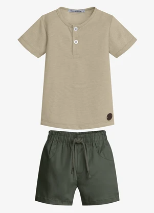 Trick Nick - Conjunto Infantil Camiseta com Bermuda Marrom - TRICK NICK