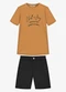 Trick Nick - Conjunto Infantil Camiseta com Bermuda Bege - variação: Marrom