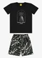 Rovi Kids - Conjunto Infantil Camiseta com Bermuda Bege - variação: Preto