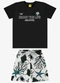 Rovi Kids - Conjunto Infantil Camiseta com Bermuda Azul - variação: Preto