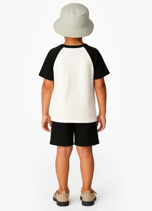 Trick Nick - Conjunto Infantil Camiseta com Bermuda Preto - TRICK NICK