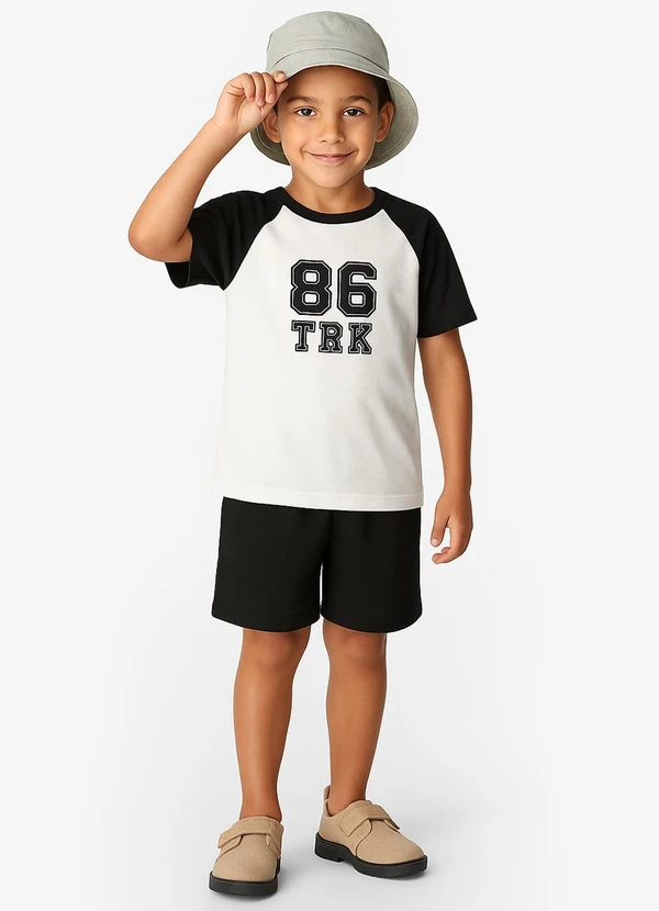 Trick Nick - Conjunto Infantil Camiseta com Bermuda Preto
