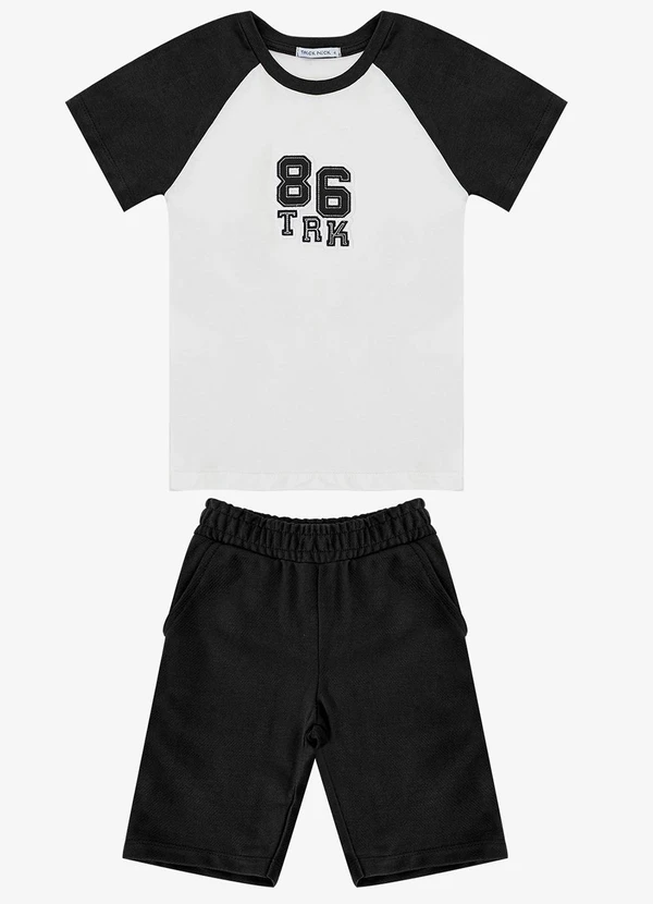 Trick Nick - Conjunto Infantil Camiseta com Bermuda Preto 3