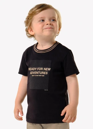 Trick Nick - Conjunto Infantil Camiseta com Bermuda Preto - TRICK NICK