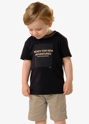 Trick Nick - Conjunto Infantil Camiseta com Bermuda Preto - TRICK NICK