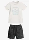 Trick Nick - Conjunto Infantil Camiseta com Bermuda Amarelo - variação: Preto