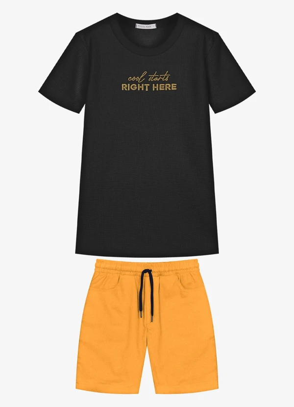 Trick Nick - Conjunto Infantil Camiseta com Bermuda Preto