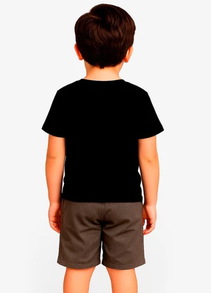 Select - Conjunto Infantil Camiseta com Bermuda Preto - SELECT