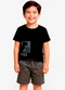 Select - Conjunto Infantil Camiseta com Bermuda Azul - variação: Preto