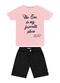 Trick Nick - Conjunto Infantil Camiseta com Bermuda Azul - variação: Rosa