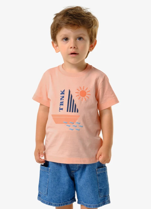 Trick Nick - Conjunto Infantil Camiseta com Bermuda Rosa