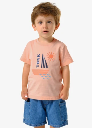 Trick Nick - Conjunto Infantil Camiseta com Bermuda Rosa - TRICK NICK