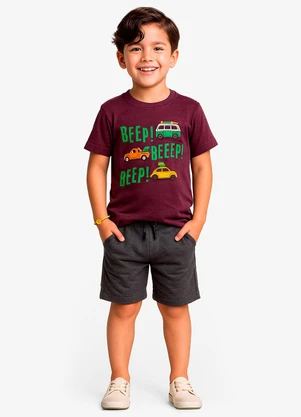 Select - Conjunto Infantil Camiseta com Bermuda Roxo - SELECT