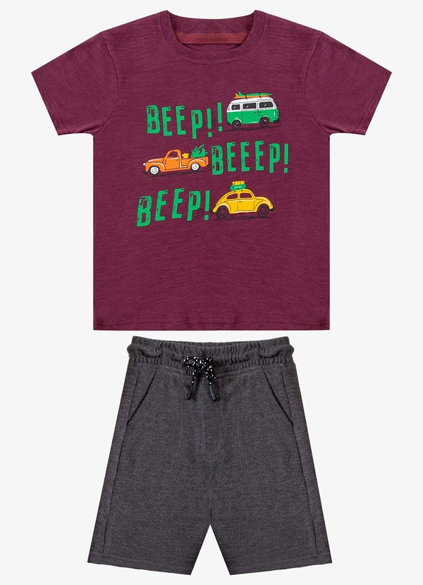 Select - Conjunto Infantil Camiseta com Bermuda Roxo 3