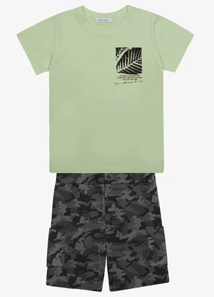 Trick Nick - Conjunto Infantil Camiseta com Bermuda Verde - TRICK NICK