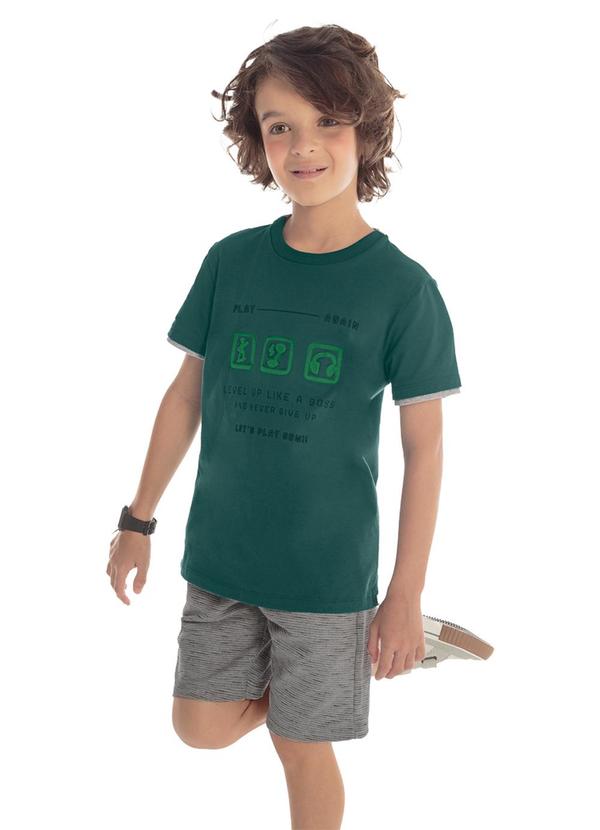 Trick Nick - Conjunto Infantil Camiseta com Bermuda Verde