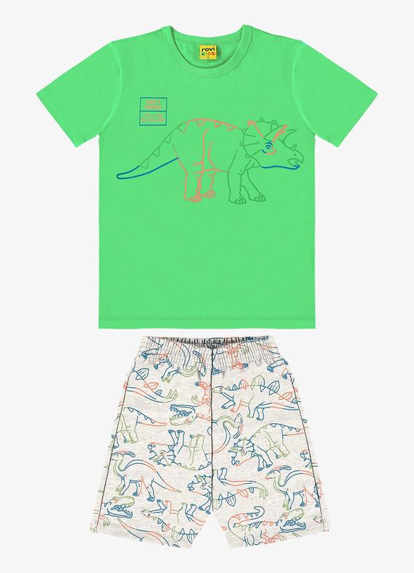 Rovi Kids - Conjunto Infantil Camiseta com Bermuda Verde