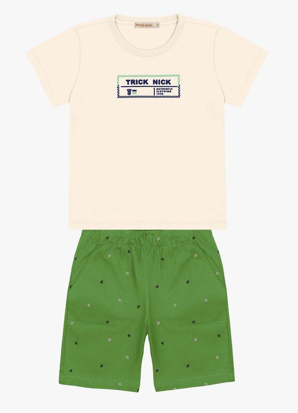 Trick Nick - Conjunto Infantil Camiseta com Bermuda Verde 1
