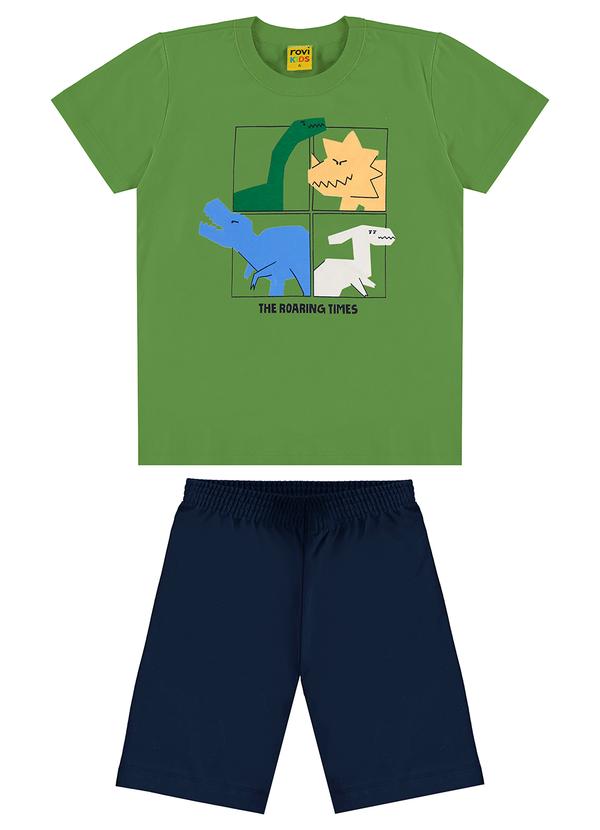 Rovi Kids - Conjunto Infantil Camiseta com Bermuda Verde