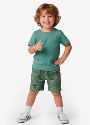 Select - Conjunto Infantil Camiseta com Bermuda Verde - SELECT