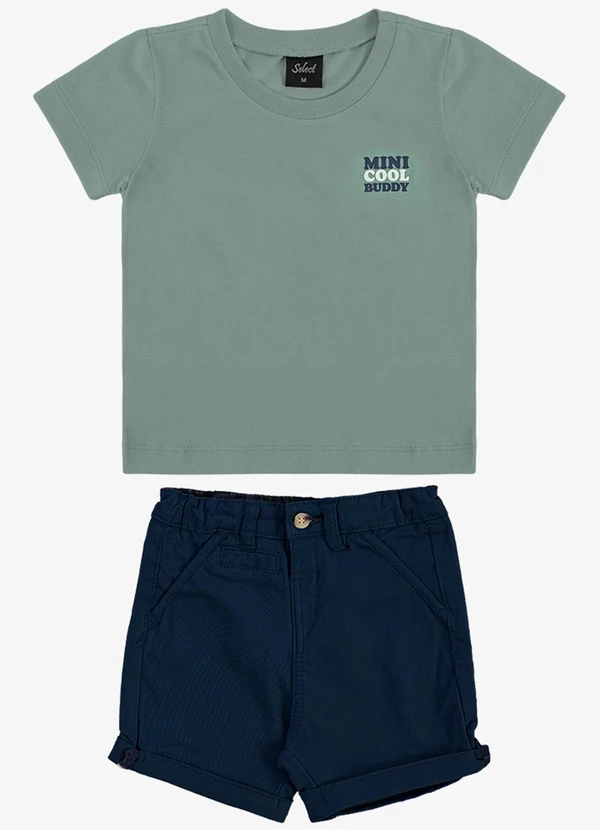 Trick Nick - Conjunto Infantil Camiseta com Bermuda Verde
