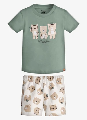 Trick Nick - Conjunto Infantil Camiseta com Bermuda Verde - TRICK NICK