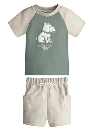 Trick Nick - Conjunto Infantil Camiseta com Bermuda Verde - TRICK NICK
